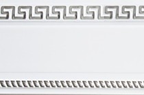 Потолочный карниз Греция 7 см. белый/хром с поворотами 180 см.