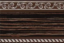 Потолочный карниз Есенин 7 см. зебрано шоколадный/хром с поворотами 160 см.