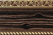 Потолочный карниз Есенин 7 см. зебрано шоколадный/золото без поворотов 200 см.
