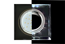 Светильник Ecola GX53 H4 LD5311 Glass Стекло Квадрат скошенный край с подсветкой черный хром - черны
