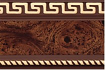 Потолочный карниз Греция 7 см. карельская береза/золото с поворотами в упаковке