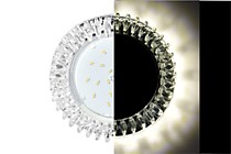 Светильник LD5361 Круг с прозрачными стразами Гребенка с подсветкой/фон зерк./центр.часть хром Ecola